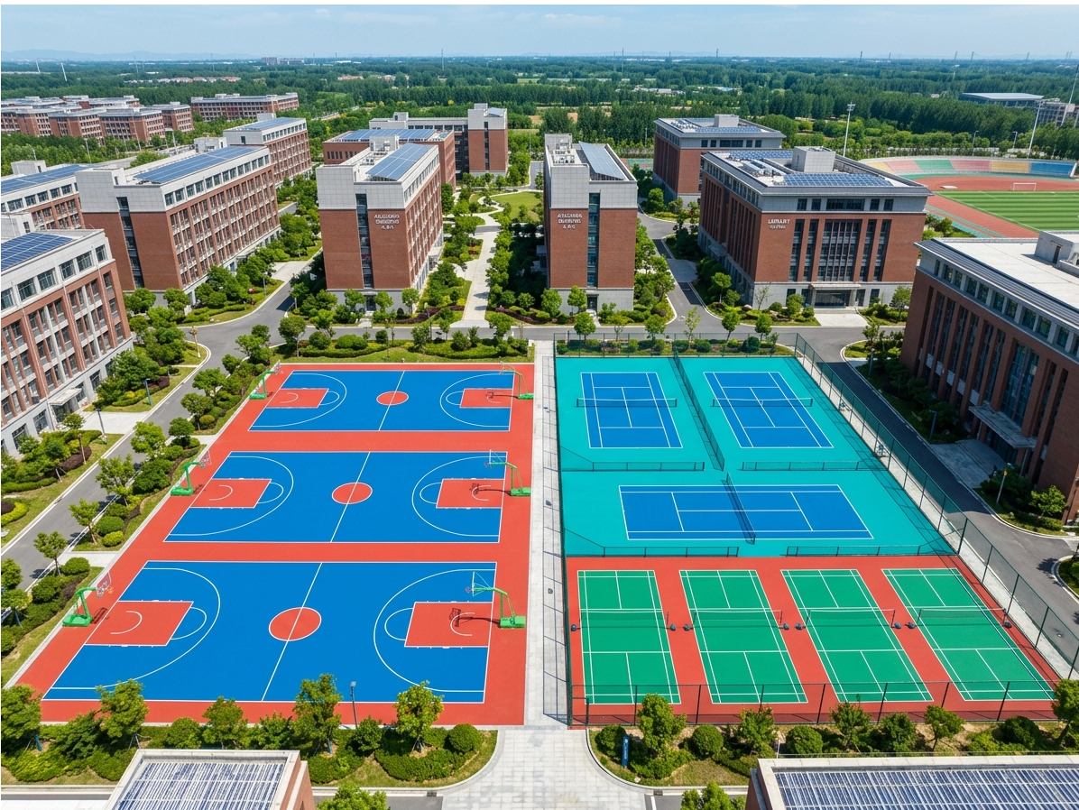 南京市硅PU球场学校塑胶跑道 - 价格